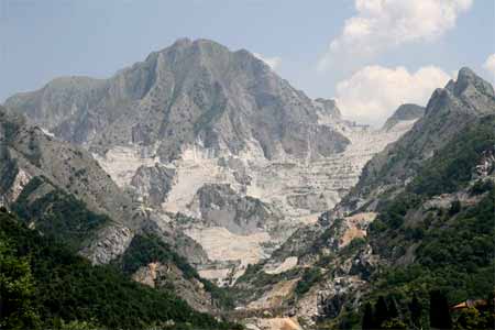 les carrières de marbre de Carrare