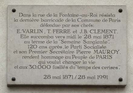 plaque 28 mai 1871