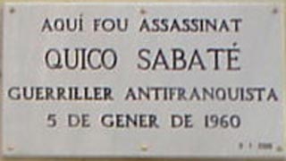 plaque en l'honneur de Sabaté