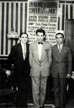 photo Ascaso Durruti et Jover en 1927