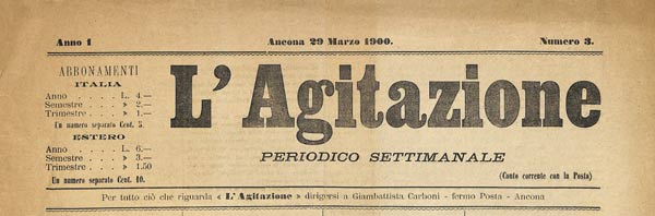 journal "L'Agitazione" n°3 de 1900