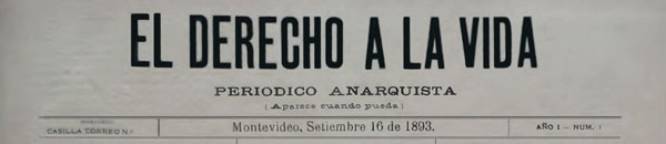 journal El derecho a la vida n1 1893