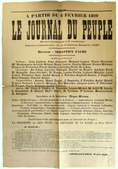 placard pour "Le Journal du Peuple"