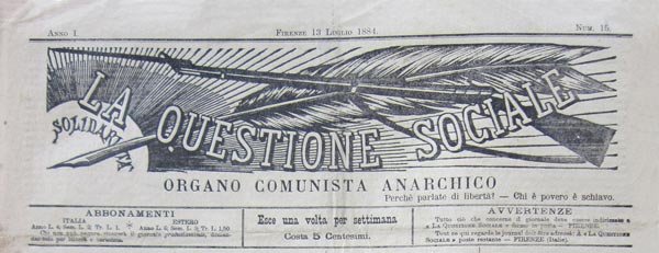 journal "La Questione Sociale" n° 15