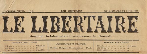 journal "Le Libertaire" d'octobre 1896