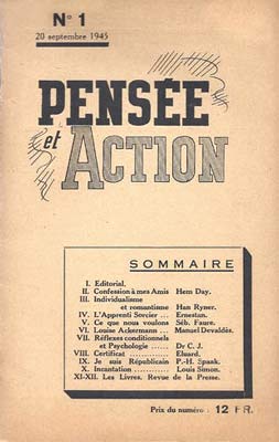 revue Pensée et Action n° 1