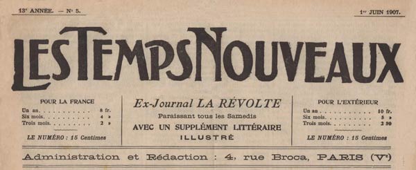 Les Temps Nouveaux en 1907